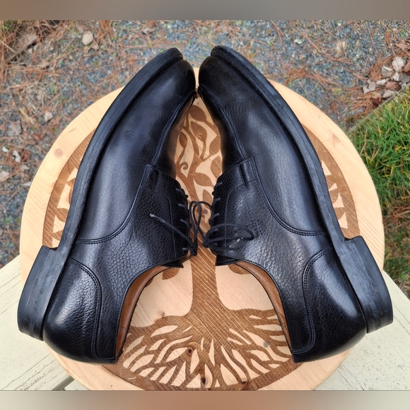 Peal & Co Brooks Brothers Black Pebbled Hatch Grain Split Toe Derby Shoes - Picture 5 of 11